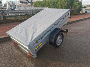 Rimorchio per bagagli TRELGO con ruotino di sostegno e tela piana