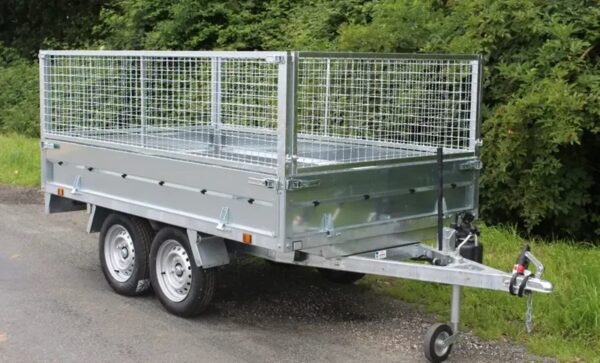 Rimorchio ribaltabile a doppio asse Leader 39560, dimensioni utili: 253 x 147 x 30 cm