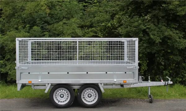 Rimorchio ribaltabile a doppio asse Leader 39560, dimensioni utili: 253 x 147 x 30 cm