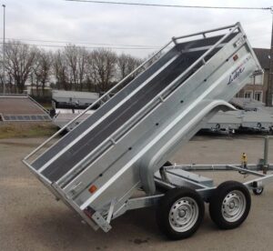 Rimorchio ribaltabile per carichi pesanti Lider, PTAC da 1500 kg, nuovi doppi assi con freni