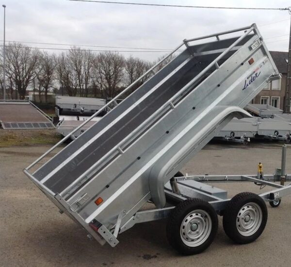 Rimorchio ribaltabile per carichi pesanti Lider, PTAC da 1500 kg, nuovi doppi assi con freni