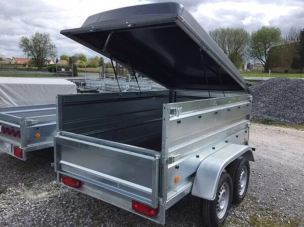 Rimorchio Florence 233x132x39 + tettuccio ABS + doppie sponde laterali