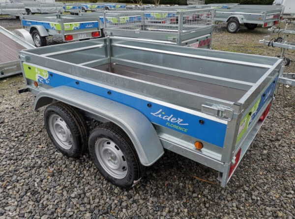 Rimorchio Florence 233x132x39 + tettuccio ABS + doppie sponde laterali